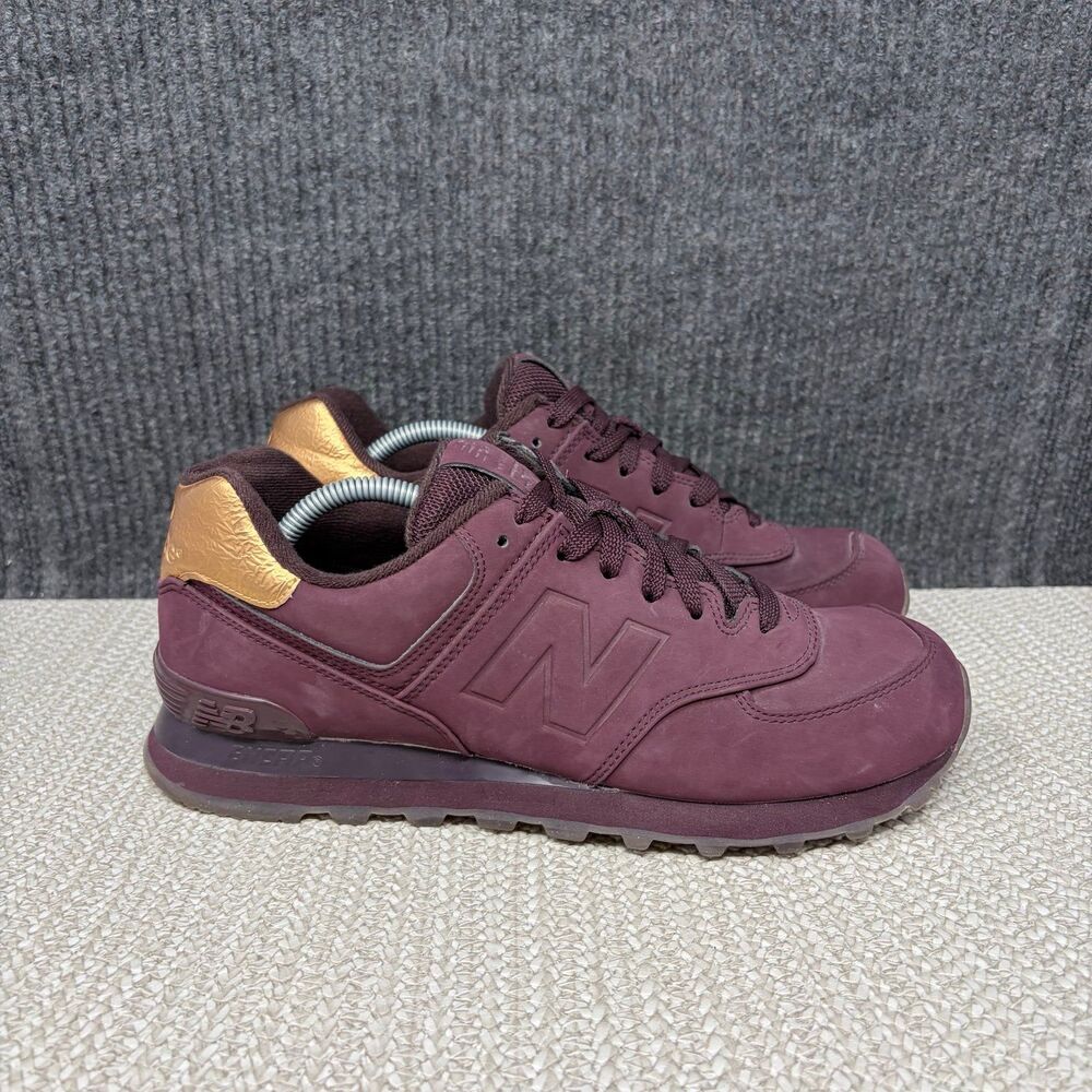 New Balance 574 Burgundy Wine Gold Maroon Athletic Shoes Women’s 9 WL574MTB